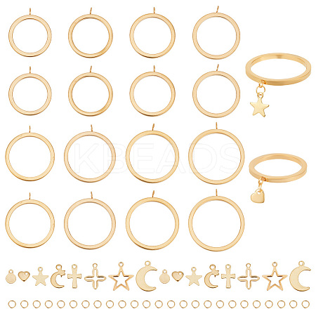 DELORIGIN DIY Charms Finger Ring Making Kit DIY-DR0001-24-1