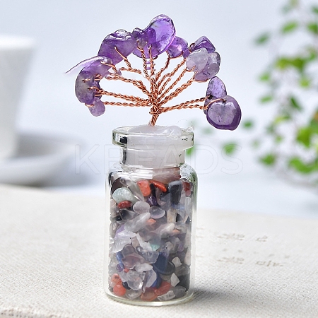 Natural Amethyst Chips Tree Decorations PW-WG38529-03-1