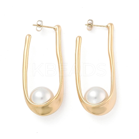 Ion Plating(IP) 304 Stainless Steel Stud Earrings EJEW-K281-17G-1