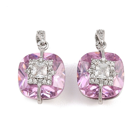 Brass Pave Cubic Zirconia Pendants CU-CBAA6E8-02P-1