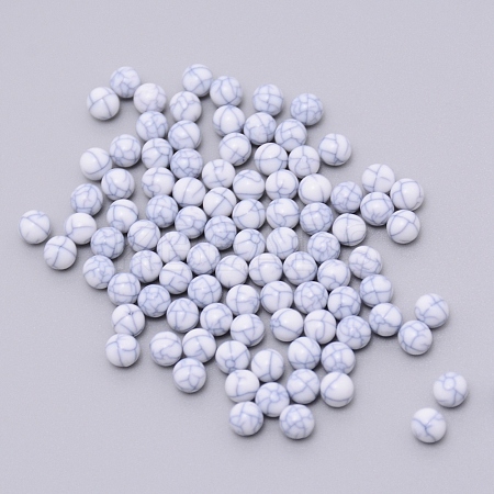 Resin Round Beads MRMJ-WH0068-34D-02-1