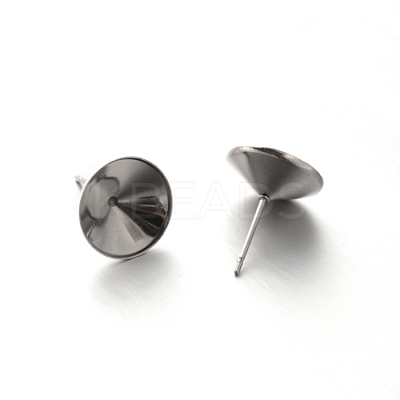 Non-Tarnish 304 Stainless Steel Stud Earring Settings for Pointed Back Xilion Rivoli Rhinestone STAS-E088-16-1