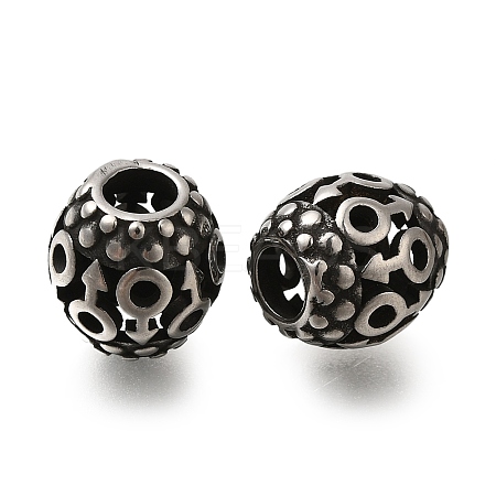 304 Stainless Steel European Beads STAS-D191-09B-AS-1