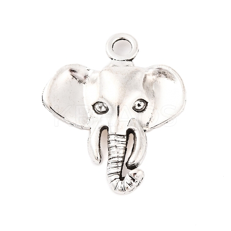Tibetan Style Alloy Elephant Pendants X-TIBEP-1478-AS-LF-1