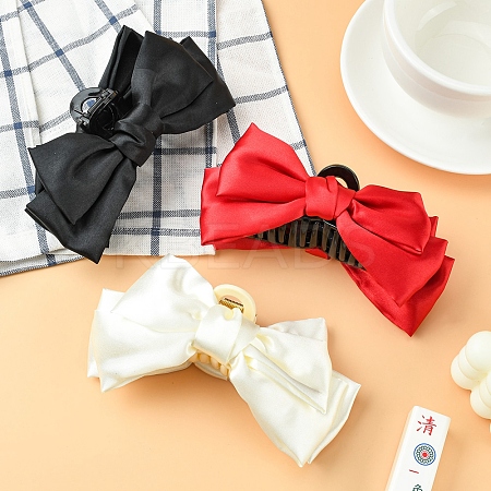 3Pcs 3 Colors Bowknot Cloth Claw Hair Clips PHAR-YW0001-02-1