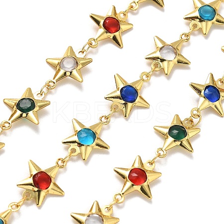 Brass Glass Link Chains CHC-R001-06G-01-1