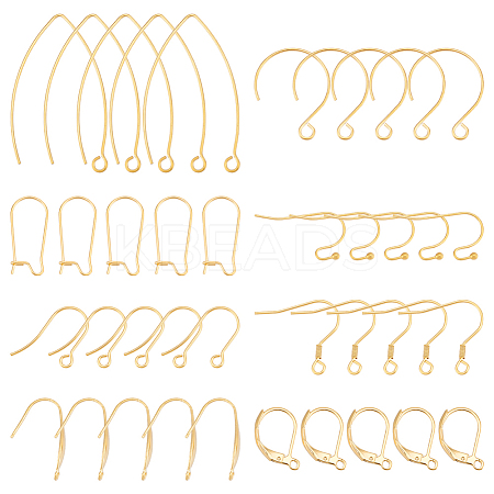 48Pcs 8 Style 304 Stainless Steel Earring Hooks STAS-UN0022-81-1