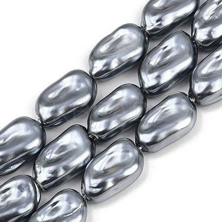Electroplated Glass Beads Strands GLAA-H039-04C-1
