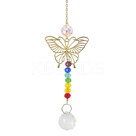 Alloy Hollow Butterfly Hanging Ornaments HJEW-Q012-03B-1