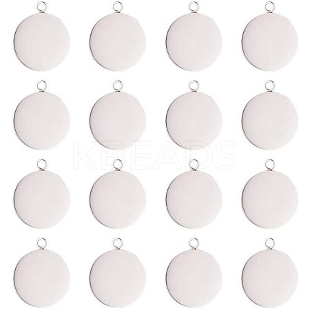 304 Stainless Steel Pendant Cabochon Settings STAS-NB0001-03P-1