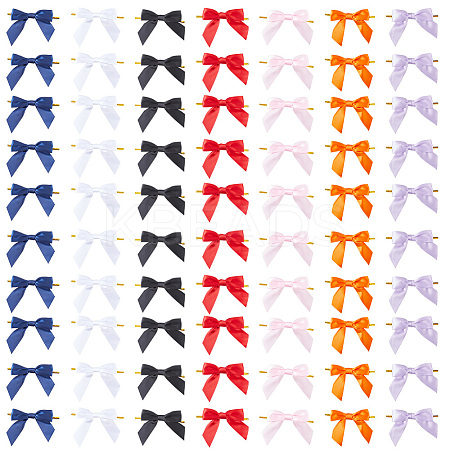 70Pcs 7 Colors Polyester Bowknot DIY-CP0011-47-1
