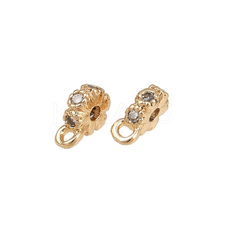 Brass Micro Pave Cubic Zirconia Tube Bails KK-K407-26G-1