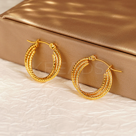 Stylish 304 Stainless Steel Geometric Hoop Earrings for Women's Daily Wear TZ4863-1