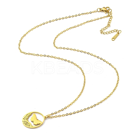 304 Stainless Steel Pendant Necklaces LS-NJEW-Z025-03G-1
