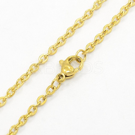 Unisex Casual Style 304 Stainless Steel Cable Chain Necklaces STAS-O037-45G-1