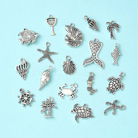 18Pcs 18 Style Tibetan Style Alloy Pendants TIBEP-YW0001-71-1