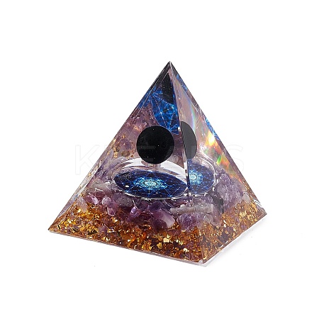 Orgonite Pyramid Resin Display Decorations DJEW-I017-01B-1