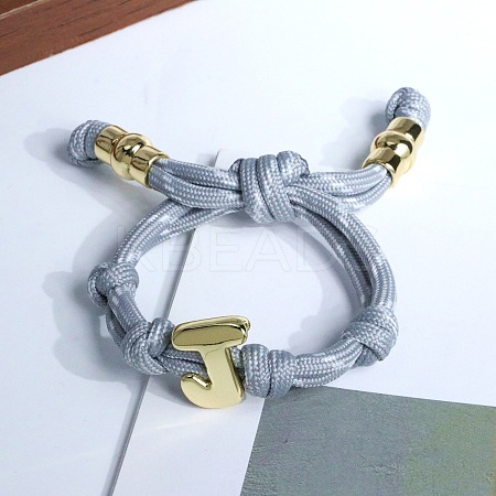 Letter J Cotton Cord Braided Knot Bracelets FS-WG79C27-10-1