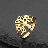 304 Stainless Steel Adjustable Cuff Rings LS-RJEW-L129-03G-1