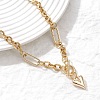 304 Stainless Steel Heart Pendant OT Necklaces for Women NJEW-JN05632-1