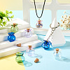 6Pcs 6 Colors Lucky Bag Shape Glass Cork Bottles Ornament AJEW-TA0001-73-7