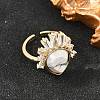 Brass with Mixed Stone Finger Rings GG-CBACC2B-07G-4