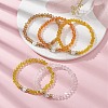 5Pcs Glass & Brass & Acrylic Beaded Stretch Bracelets Set BJEW-JB09677-03-5