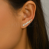 Brass Micro Pave Cubic Zirconia Stud Earrings for Women YF0331-2