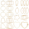 36pcs 9 style Brass Hoop Earring Findings KK-PH0005-99-1
