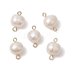 Natural Cultured Freshwater Pearl Connector Charms PALLOY-JF03090-02-1