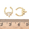 Brass Pave Clear Cubic Zirconia Circular/Horseshoe Barbell Nose Rings EJEW-D337-18C-G-5