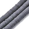 Flat Round Handmade Polymer Clay Beads CLAY-R067-12mm-41-1