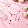 Handmade Natural Green Agate Beaded Chains Earring & Necklaces Sets SJEW-JS01342-04-1