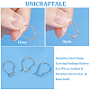 304 Stainless Steel Hoop Earring Findings Kidney Ear Wires STAS-UN0012-43-5