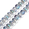 Electroplate Transparent Glass Beads Strands EGLA-B011-08A-HR02-1