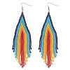 Handmade Glass Seed Beads Tassel Dangle Earrings EN2812-2-1