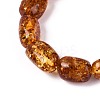 Natural Amber Beaded Stretch Bracelets for Men Women BJEW-T018-24-3