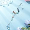 Brass Moon & Chakra Natural Mixed Gemstone Chips Hanging Suncatchers HJEW-JM04488-2
