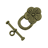 Tibetan Style Flower Toggle Clasps TIBE-2119-AB-NR-1