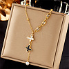 304 Stainless Steel Cubic Zirconia Pendant Necklaces FS-WG8DFC4-01-1