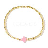 Brass Round Beads Stretch Bracelets VH4184-17-1