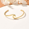 Ion Plating(IP) 304 Stainless Steel Cuff Bangles BJEW-G611-01G-1