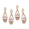 Brass Micro Pave Cubic Zirconia Pendants KK-R111-003-A04-1