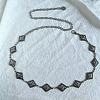 Tibetan Style Zinc Alloy & Iron Rhombus Link Chain Waist Belly Chains WGB4B33-08-1
