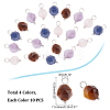 DICOSMETIC 40Pcs 4 Styles Faceted Natural Mixed Stone Charms FIND-DC0001-36-2