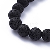 Natural Lava Rock Round Beads Stretch Bracelets BJEW-JB05118-4