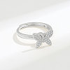 Adjustable Brass Pave Cubic Zirconia Enamel Rotating Finger Rings for Women FS-WGAC909-01-2