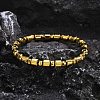 Non-magnetic Synthetic Hematite Beaded Stretch Bracelet for Men PW-WG61383-01-5