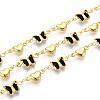Brass Glass Link Chains CHC-T018-15B-G-1