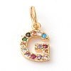 Brass Micro Pave Colorful Cubic Zirconia Charms ZIRC-F092-01-G-1